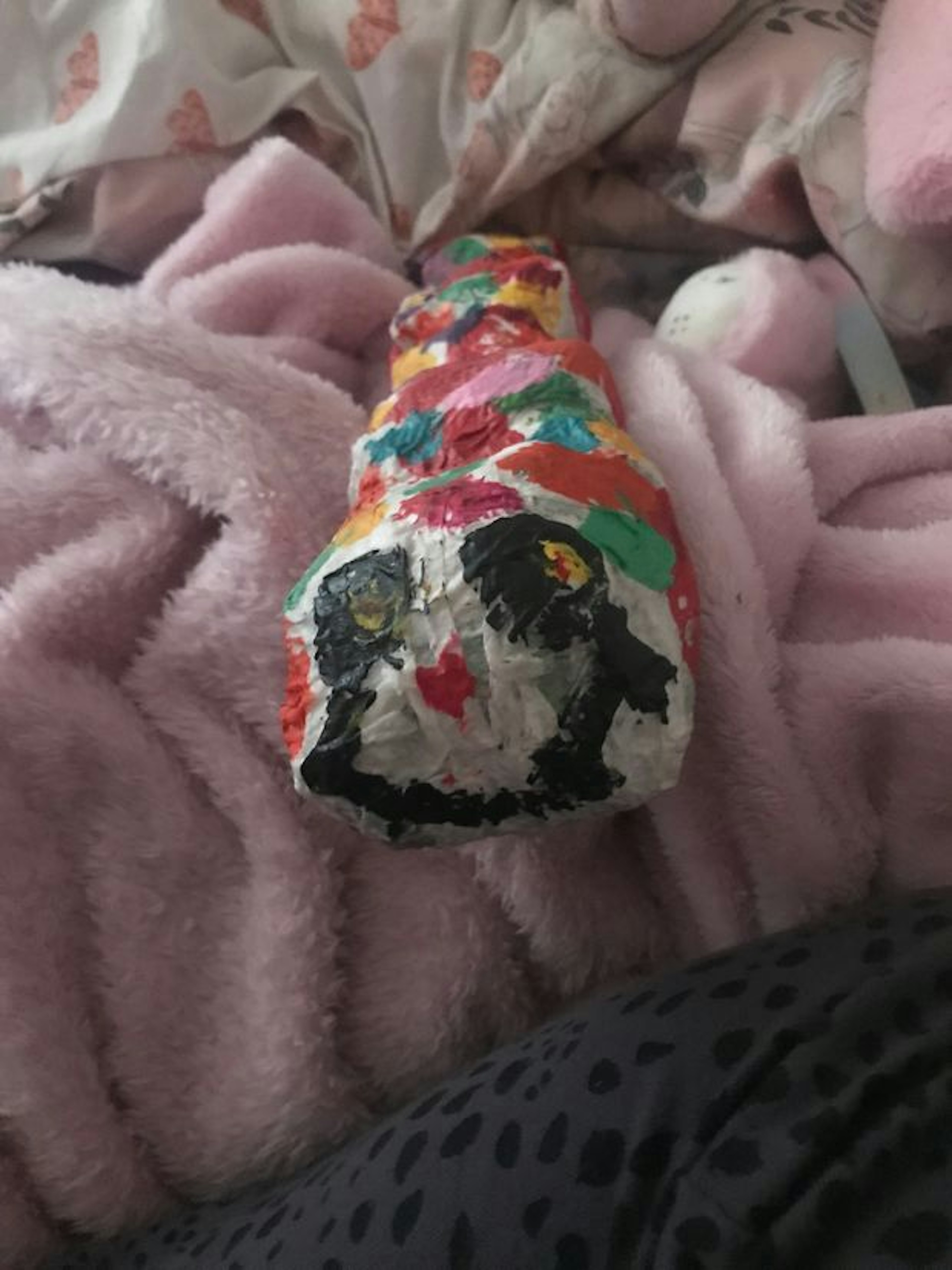 I made this out of Papier-mâché it is a caterpillar