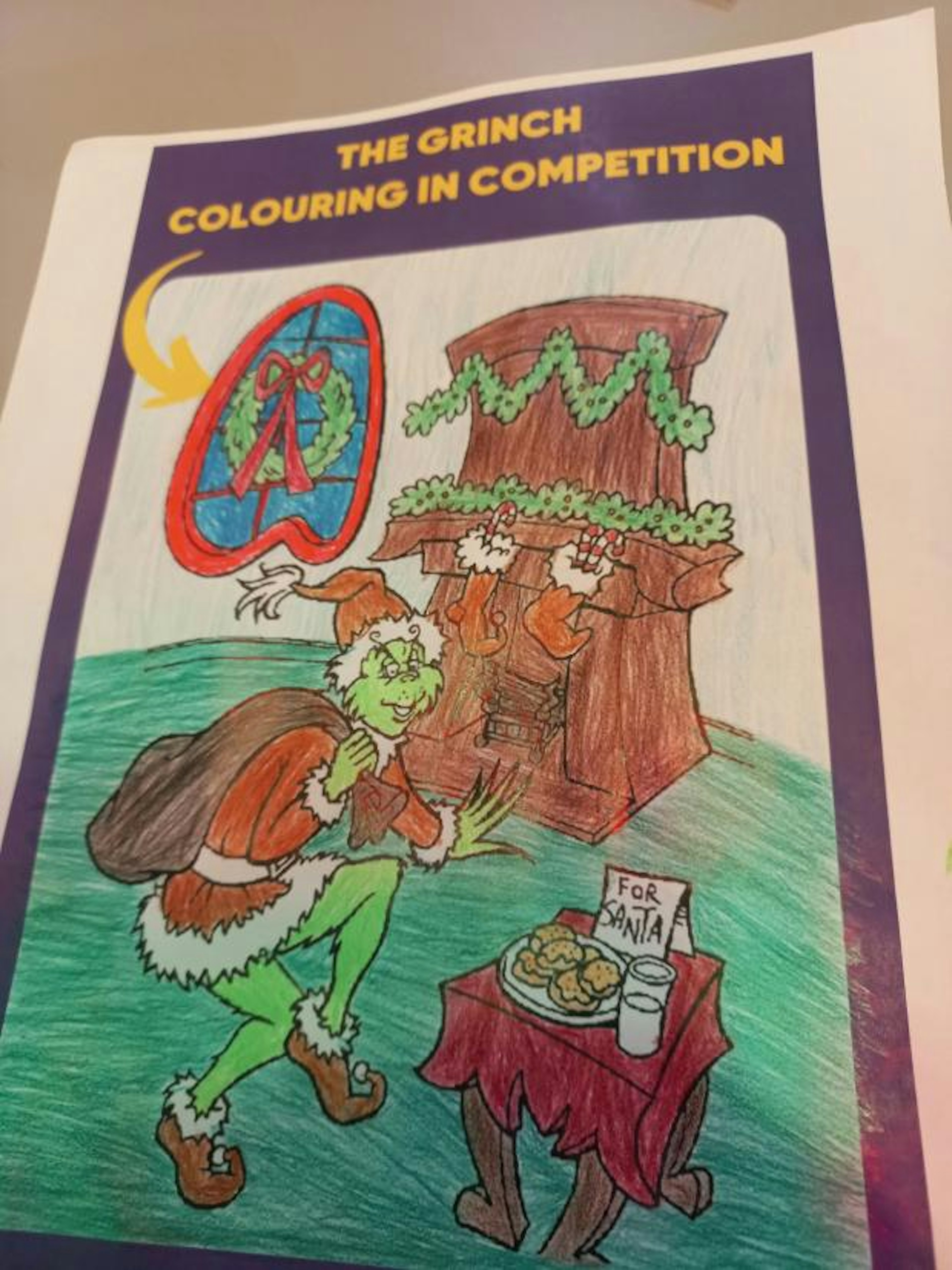 Grinch Colouring Competition